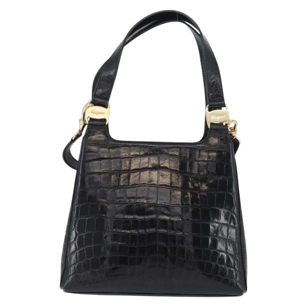 Salvatore Ferragamo Leather Handbag Black